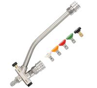 Tool Daily Foam Cannon Double Connection Accessories, Pressure Washer Double Tip Attachment for Soap Cannon, 5 Pressure Washer Spray Nozzles, 1/4 Inch Quick Connect