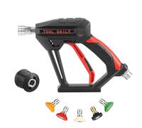 Tool Daily High Pressure Washer Gun with 5 Nozzle Tips, Compatible with Karcher K2,K3,K4,K5,K6,K7, Short Jet Wash Gun Kit, Stubby Car Wash Gun, M22 Connector & 1/4" Quick Connect, 4000 PSI