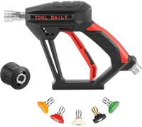 Tool Daily High Pressure Washer Gun with 5 Nozzle Tips, for Karcher K2-K7 | Short Jet Wash Gun Kit, Replacement Lance with Adapter Compatible K2 K3 K4 K5 K6 K7, Ideal for Car Wash, M22 14mm, 4000 PSI