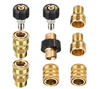 Tool Daily Pressure Washer Adapter Set, M22 to 3/8 Inch Quick Connect, 3/4 Inch to Quick Disconnect, Male M22 Hose Adapter, 9-Pack