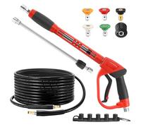 Tool Daily Pressure Washer Long Gun and Hose Kit, Compatible with Karcher K Series K2 K3 K4 K5 K6 K7, Replacement Power Washer Hose 10 M, Extension Wand, 5 Nozzle Tips, M22 14mm Fitting, 3600 PSI