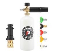 Tool Daily Snow Foam Lance with Adapter for Karcher K Series K2 K3 K4 K5 K6 K7 Pressure Washer, 1 Liter Adjustable Foam Cannon with 1/4'' Quick Connector, 5 Pressure Washer Nozzle Tips, 3000 PSI