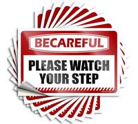 Tool Decal Be Careful Please Watch Your Step [Down Arrow] Stickers 10Pcs Tool Decal Bumper Sticker(8X12CM)