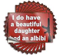 Tool Decal Beautiful Daughter and an Alibi Stickers 10Pcs Car Stickers for Men Big Bandaid Sticker for Car(12X18CM)