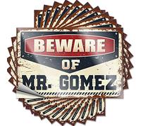 Tool Decal Beware of Mr. Gomez Funny Sticker 10 Pcs Car Decals Race Car Stickers and Decals(12X18CM)