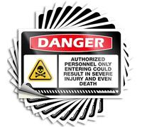 Tool Decal Danger Authorized Only Entering Could Result in Severe Injury Stickers 10Pcs Prank Stickers for Adults Stickers for Cars(12X18CM)