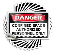 Tool Decal Danger Confined Space Authorized Personnel Only Stickers 10Pcs Stickers for Car Stickers for Car(12X18CM)