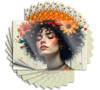 Tool Decal Floral Crown: A Portrait of Serenity and Nature's Beauty Stickers 10Pcs Funny Sticker Funny Home Bar Signs(6X9CM)