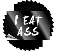Tool Decal I Eat Ass Funny Sticker 10 Pcs Prank Stickers for Adults Funny Street Signs(12X18CM)