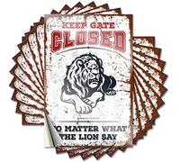 Tool Decal Keep Gate Closed No Matter What The Lion Say Funny Sticker 10 Pcs Prank Stickers for Adults Funny Car Decals(12X18CM)
