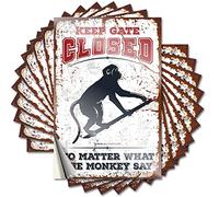 Tool Decal Keep Gate Closed No Matter What The Monkey Say Funny Sticker 10 Pcs Car Decal Stickers Man Cave Wall Decor(8X12CM)