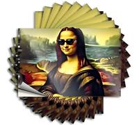 Tool Decal Modern Twist On Mona Lisa: Sunglasses and Nature Stickers 10Pcs Funny Sticker Funny Home Bar Signs(6X9CM)