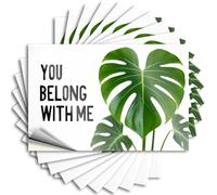 Tool Decal Monstera Heart: You Belong with Me Stickers 10Pcs Funny Sticker Funny Home Bar Signs(8X12CM)