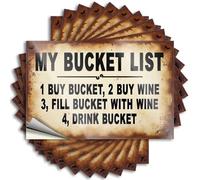 Tool Decal My Bucket List: Wine Bucket Fun Stickers 10Pcs Car Stickers for Men Big Bandaid Sticker for Car(6X9CM)
