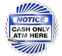 Tool Decal Notice Cash Only ATM Here Stickers 10 Pcs Tool Box Stickers Tool Decal (Size : 8X12CM)