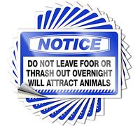 Tool Decal Notice Do Not Leave Food Or Trash Out Overnight Stickers 10 Pcs Car Stickers Christmas Toolbox Stickers and Decals(6X9CM)