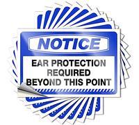 Tool Decal Notice Ear Protection Required Beyond This Point Stickers 10 Pcs Windshield Stickers for Cars Cave Door Sign(12X18CM)