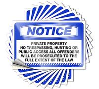 Tool Decal Notice Private Property No Trespassing, Hunting Stickers 10 Pcs Warning Sticker Funny Sticker(6X9CM)