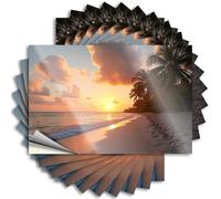 Tool Decal Sunset On The Beach with Palm Trees Stickers 10Pcs Car Stickers for Men Big Bandaid Sticker for Car(12X18CM)