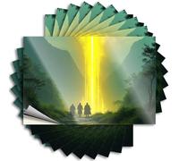 Tool Decal Three Figures Walk Towards A Glowing Light in A Misty Forest Sticker 10Pcs Big Bandaid Sticker for Car Stickers for Trucks(8X12CM)