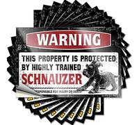 Tool Decal Warning This Property is Protected By A Highly Trained Schnauzer Funny Sticker 10 Pcs Man Cave Decor and Accessories Car Decals(6X9CM)