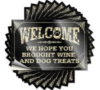 Tool Decal We Hope You Brought Wine and Dog Treats Funny Sticker 10 Pcs Car Stickers Stickers for Cars(8X12CM)