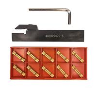 Tool Holder + Carbide Insert, MGEHR2020-5 Right Hand External Grooving Tool Turning Holder + MGMN500-M Insert, With Wrench
