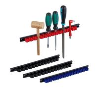 Tool Holder Wall Mounted Set of 4 Bracket Clamp Accessories Storage Rack Plastic