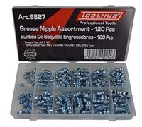 Tool Hub 9827 Assorted Box of Grease Nipples Metric Popular Qty 130 M6 M8 M10'