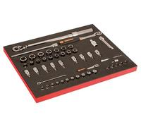Tool Kit 1/2 1/4 Socket Set with Ratchet and Torque Wrench 51 Pieces