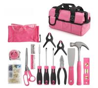 Tool Kit, 130-Piece Pink DIY Hand Tool Set for Home and Family Use, Comprehensive Tool Storage with Alloy Tools, Suitable for Parent-Child Bonding and Household Repairs, With carrying case, For Women