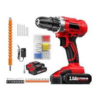 Tool Kit Box Drill Set,21v Power Drill Cordless Set with 2 Battery and Power Drill Tools 25n Home Tool Kit, 2 Variable Speeds,with 2 Piece 2.0ah Batteries,for Garden, House