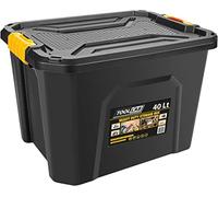 Tool Lab Heavy Duty Polypropylene Storage Box with Clip on Lid. Ideal for storing items in garages and lofts. (40 Litre : 490 x 380 x 320mm)