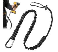 Tool Lanyard with Spring Carabiner and Adjustable Loop End,90cm-130cm Stretch Maximum Weight Limit 10KG 22.04lb,Tools Safety Tether for Working at Height Fall Protection with Shock Cord Stopper