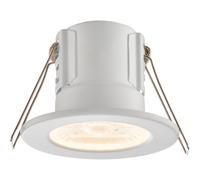 Tool-less Recessed Bathroom Downlight - 8.5W Warm White LED - Matt White