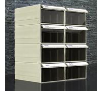 Tool Organiser Stackable Organizer Bins with Dividers, Workshops/Storehouse/garage Drawers Cabinet for Electronic Parts Tool Hardware Storage, Plastic(8 pack,29x18x11cm)