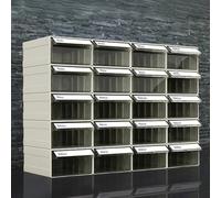 Tool Organiser Stackable Organizer Bins with Dividers, Workshops/Storehouse/garage Drawers Cabinet for Electronic Parts Tool Hardware Storage, Plastic(20 pack,22x10.8x5.5cm)