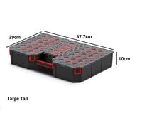 Tool Organiser Storage Case Adjustable Compartments Parts Cabinet Carry Box