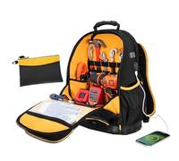 Tool Organizer Backpack - Large Capacity Work Backpack 18x12.5x7 inch, Professional Tool Carrying Bag, Waterproof Tool Bag with Hard Base | Camping Activities