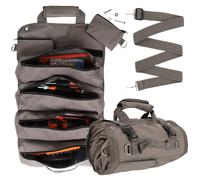 Tool Organizer Bag, Foldable Roll Up Heavy Duty Bag Organizer, Mechanic Carrying Toolbag with 2 Detachable Pouches, Gifts for Dad Men Birthday Father Day (Grey)