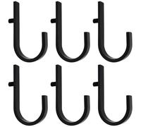 Tool Organizer J Hooks for Shed - 6 Plastic Screw Hooks for Storage Walls, Hang Garden Tools in Garage Or Shed