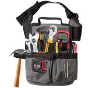 Tool Pocket Pouch Belt,Tool Pouch Bag with 22 Pockets and Adjustable Belt,Multi Pockets Toolbelts for Man,Heavy Duty Oxford Detachable Waist Work Pouch for Technicians (Gray+Black)