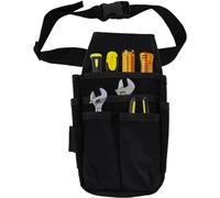Tool Pocket Pouch with 1.2m Waist Belt, Black Edge 600D Oxford Cloth Small Pockets Tool Bag Electricians Organizer Pouch Bag for Storage Various Gadgets