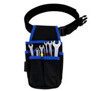 Tool Pocket Pouch with Waist Belt, 9.8 x 5.1 in 600D Oxford Cloth Small Pockets Tool Bag Electricians Organizer Pouch Bag for Storage Various Gadgets(Blue Edge)