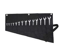 Tool pouch, Heavy Duty 16oz Waxed Canvas Wrench Roll Up Bag, Multi-Purpose Tool Pouch For Metric, SAE (Black)
