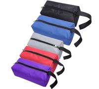 Tool Pouch Tool Zipper Pouches 5 Color Small Tool Pouch Multipurpose Tool Bag Canvas Zipper Small Tool Bags Organizer Small Hand-held Tool Holder Pocket Storage Bag Waterproof Electricians Tool Bag