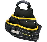 Tool Belt Pouch, Fixing Pouch with 3 Wide Pockets for Tools, Nails and Small Parts, Tool Work Pouch for Builders, Carpenters, Electricians, DIY TOUGH MASTER