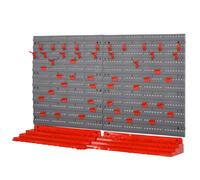 Tool Rack Wall Mounted Garage Tool Organiser Peg Board Shelves Unit Grey Red