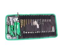 Tool Roll Bag with Transparent Zippered Mesh Pocket for Easy Storage and Drill Bit Screwdriver Bit Electrician Tool