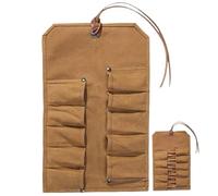 Tool Roll, Canvas Folding Heavy Duty Waxed Canvas Small Tool Bag Tool Pouch for Chisels, Hammers, Gouges Tools